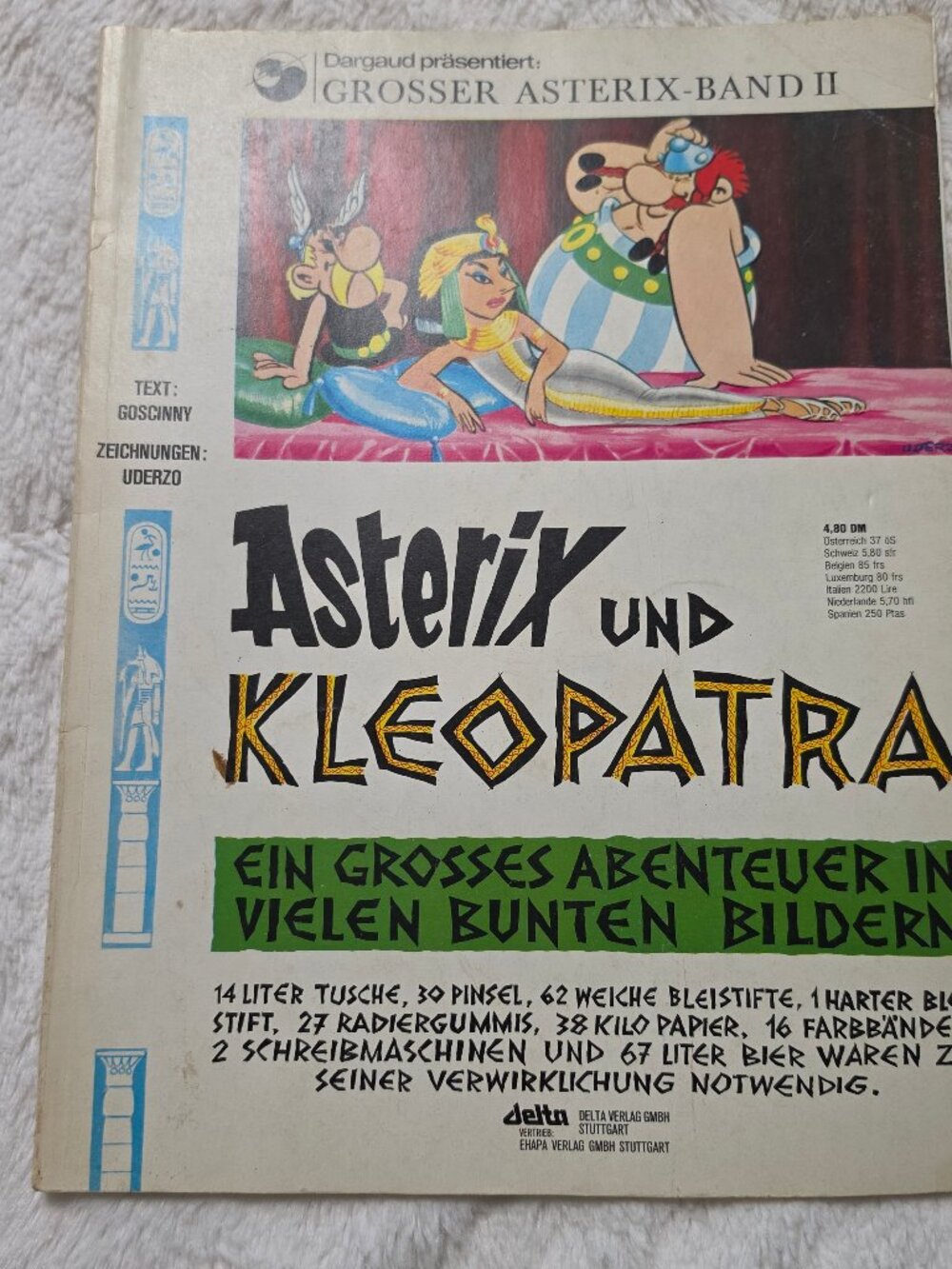 Vintage 1968 Asterix und Kleopatra German Comic Grosser Band II Delta Ehapa